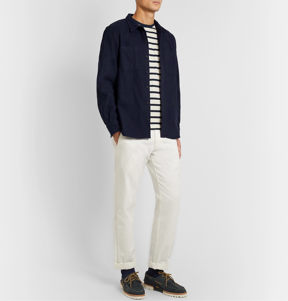 Tempus Now - Wool and Cotton-Blend Shirt - Blue
