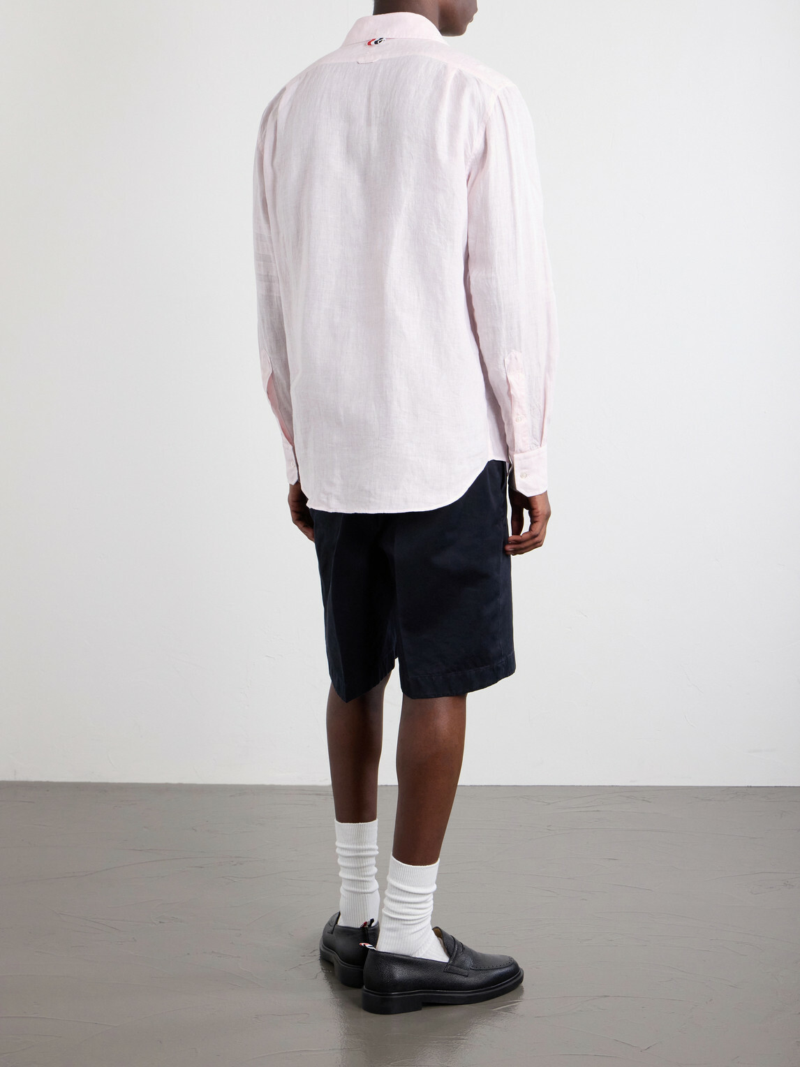 Thom Browne - Button-Down Collar Garment-Dyed Linen Shirt - Pink