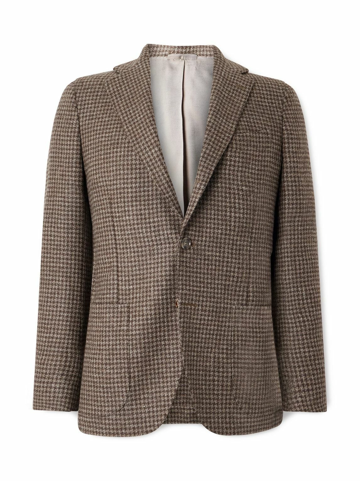 De Petrillo - Posillipo Houndstooth Wool-Tweed Blazer - Brown