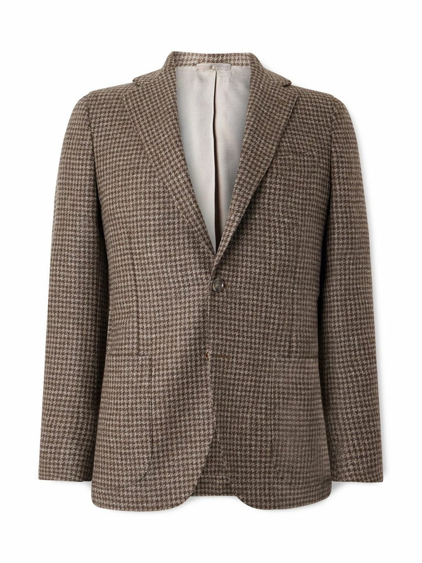 Photo: De Petrillo - Posillipo Houndstooth Wool-Tweed Blazer - Brown