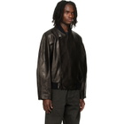 Fear of God Black Leather Raglan Bomber Jacket
