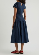 Free People Afternoon Elegance Stretch-cotton Midi Dress Navy