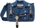 Moschino Blue Denim Biker Bag