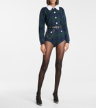 Alessandra Rich High-rise argyle knit shorts