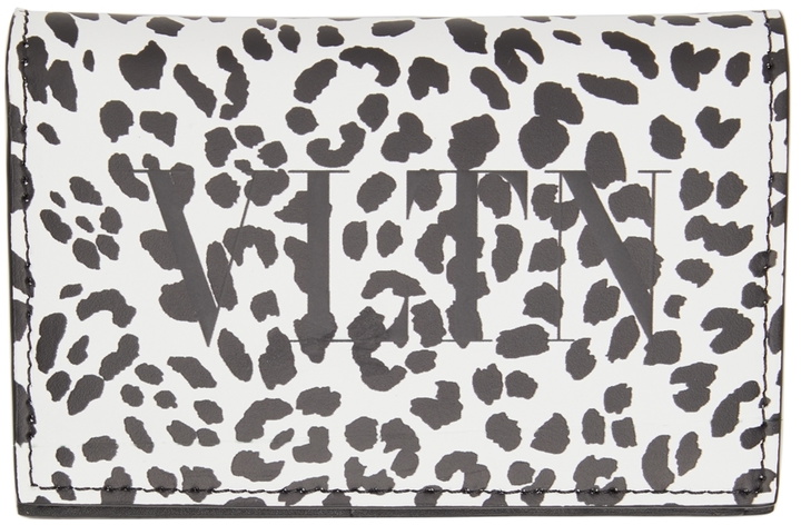 Photo: Valentino Garavani White & Black Leopard 'VLTN' Bifold Card Holder