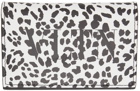 Valentino Garavani White & Black Leopard 'VLTN' Bifold Card Holder