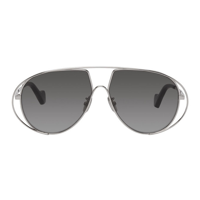 Photo: Loewe Silver and Black Pilot Sunglasses