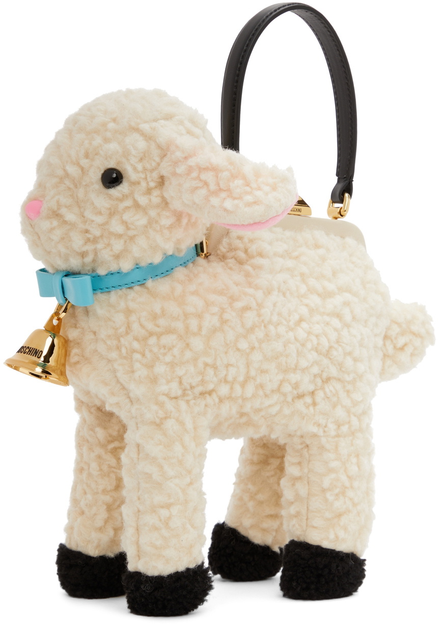Moschino Off-White Baby Sheep Top Handle Bag