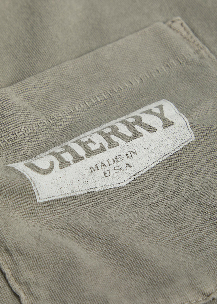 Cherry Los Angeles Chevron Boxy Paint-splatter Cotton T-shirt Grey