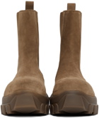 Rick Owens Brown Suede Beetle Bozo Tractor Boots