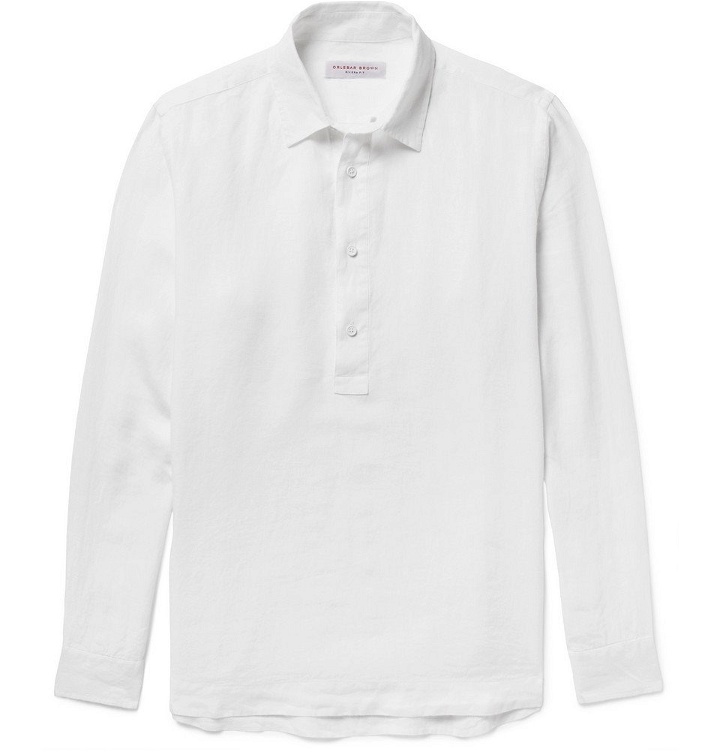 Photo: Orlebar Brown - Ridley Slub Linen Half-Placket Shirt - Men - White