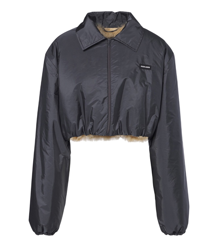 Photo: Miu Miu Cropped shearling-lined blouson jacket