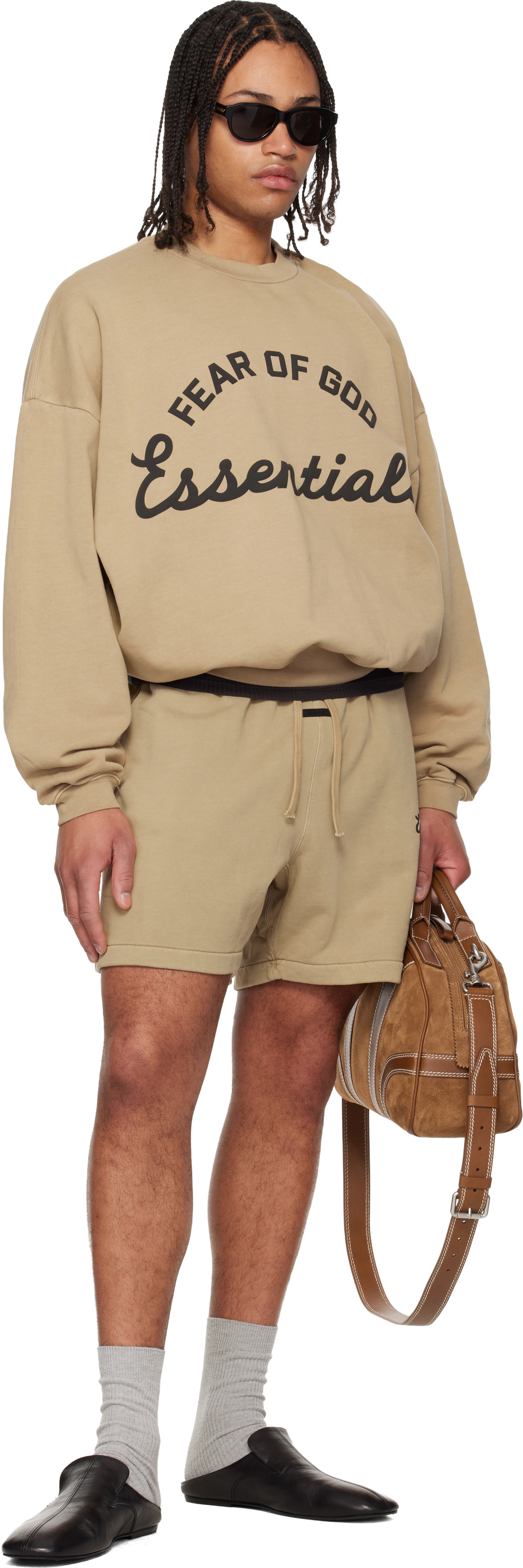 Fear of God ESSENTIALS Beige Training 90s Crewneck Sweatshirt