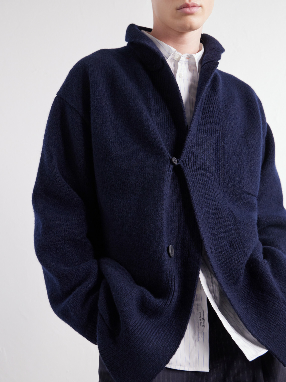 Inis Meáin - Wool and Cashmere-Blend Cardigan - Blue