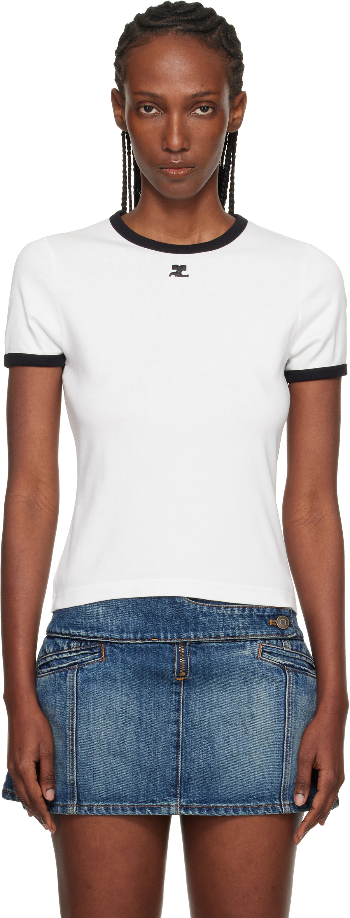 Courrèges White Signature Contrast T-shirt