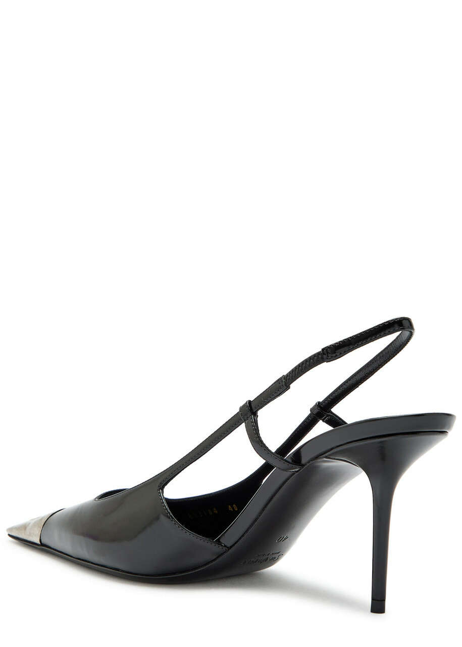 Saint Laurent Jeanne 75 Patent Leather Slingback Pumps