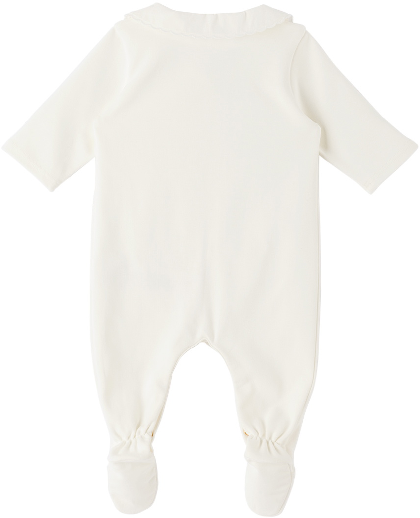 Chloé Baby Off-White Embroidered Romper