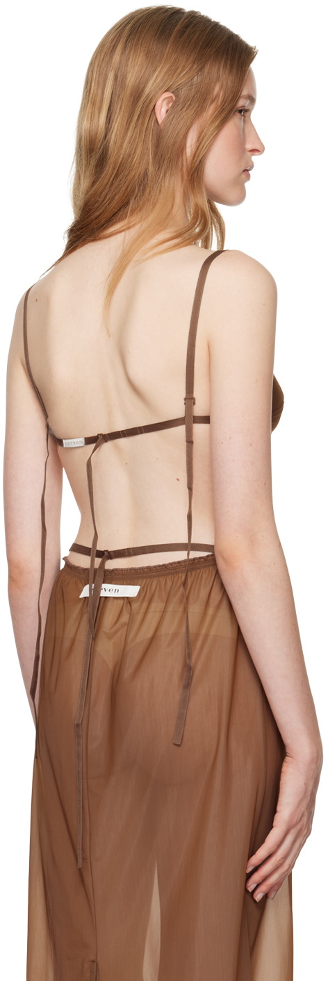Carven Brown Sheer Bra