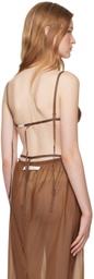 Carven Brown Sheer Bra
