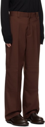 Jil Sander Burgundy Paneled Trousers