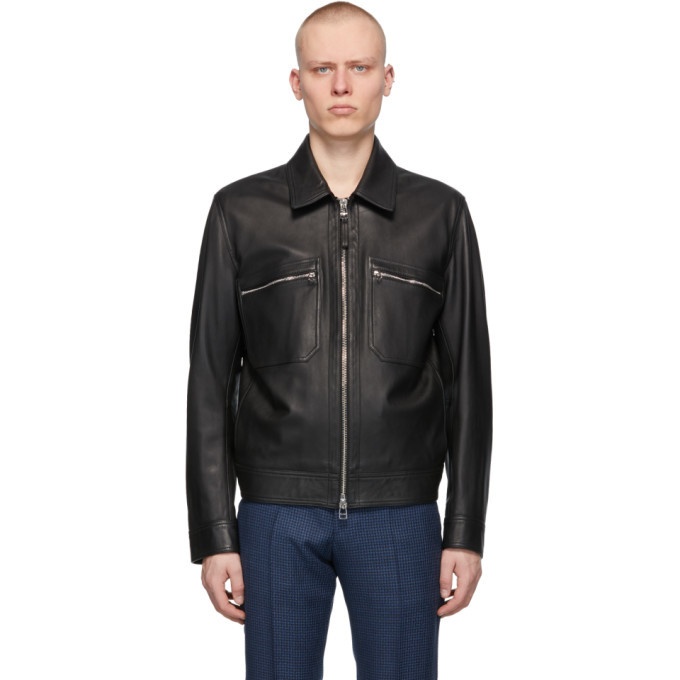 Boss Black Leather Meras Jacket BOSS