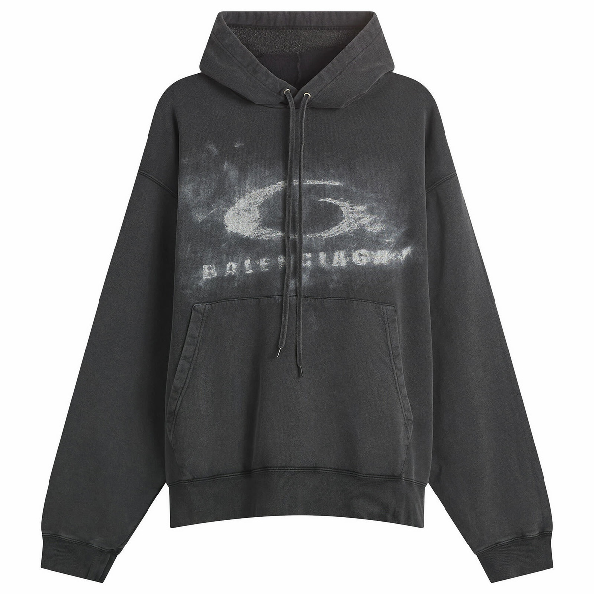 BALENCIAGA WASHED CRAYON POLITICAL パーカー Balenciaga Men's Washed Crayon Logo Oversized Hoodie in Washed
