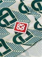 Casablanca - Slim-Fit Mid-Length Appliquéd Logo-Print Swim Shorts - Green