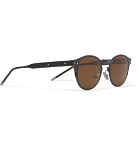 Bottega Veneta - Round-Frame Coated-Aluminium and Acetate Sunglasses - Men - Black