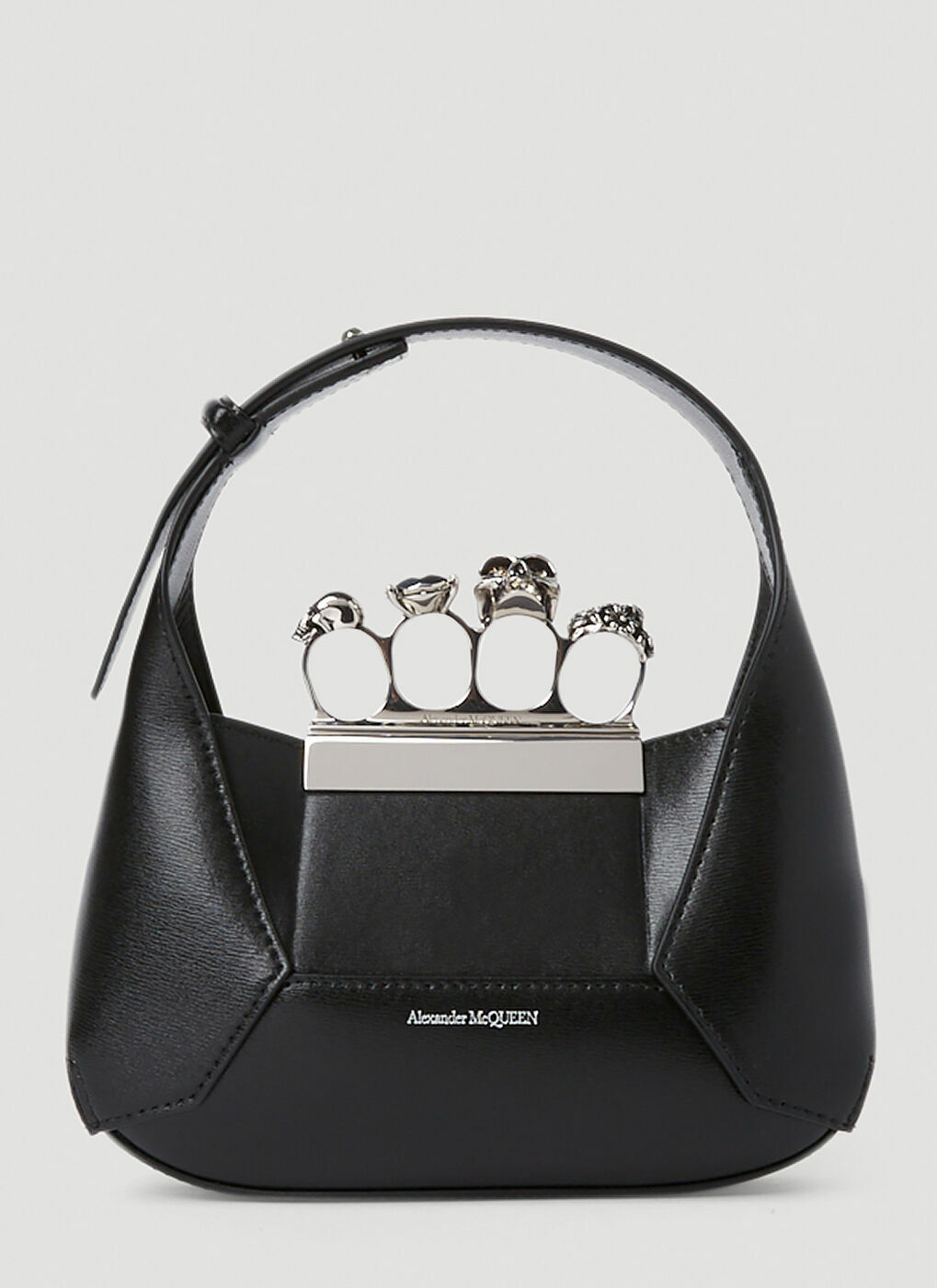 【送料&関税込】Alexander McQueen Jewelled Hobo Handbag Alexander McQueen - Jewelled Hobo Mini Bag in Black