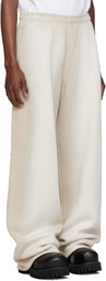 Alexander Wang Beige Allover Hotfix Mid-Rise Sweatpants