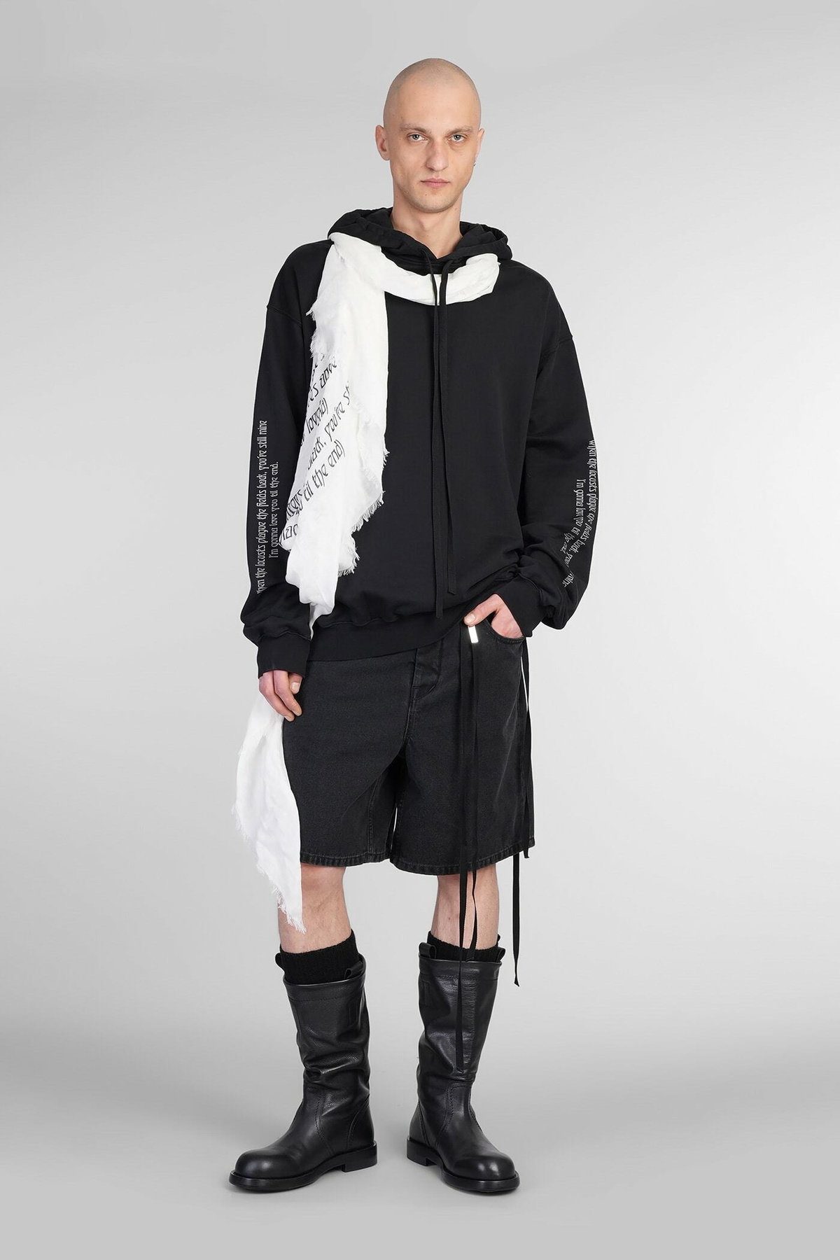 Ann Demeulemeester Ollie Sweatshirt In Black Cotton Ann Demeulemeester