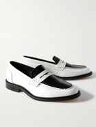 VINNY's - Townee Two-Tone Leather Penny Loafers - White