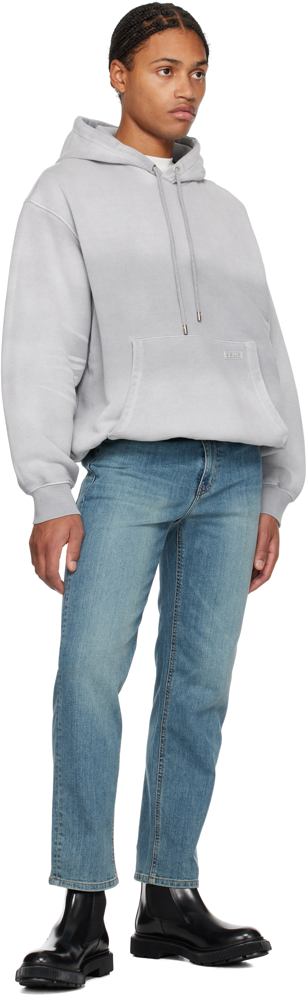 Solid Homme Gray Jersey Hoodie