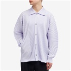 Homme Plissé Issey Miyake Men's Pleated Shirt Jacket in Soft Lavender