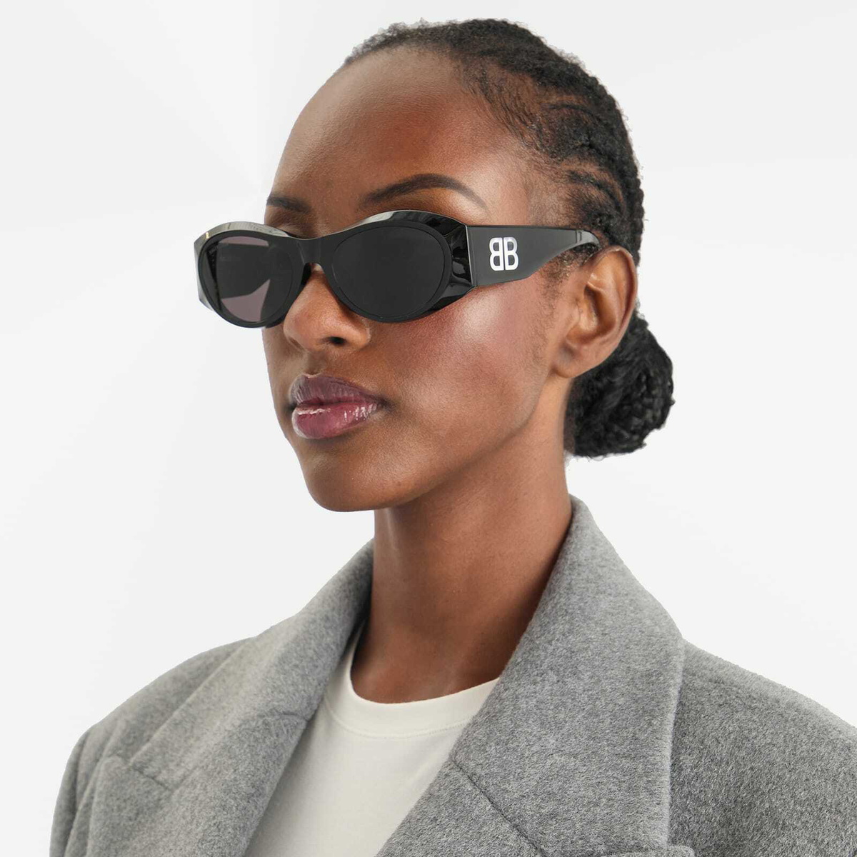 Balenciaga BB0396SK Sunglasses in Black/Grey 