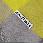 Acne Studios Men's Varity Check Scarf in Acid Yellow/Carbon Grey