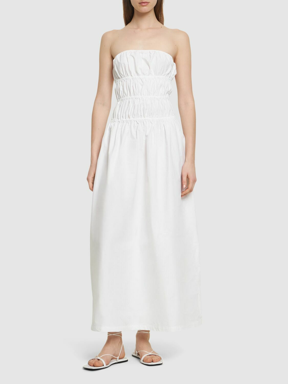 DESIGNERS REMIX Connor Strapless Cotton Midi Dress