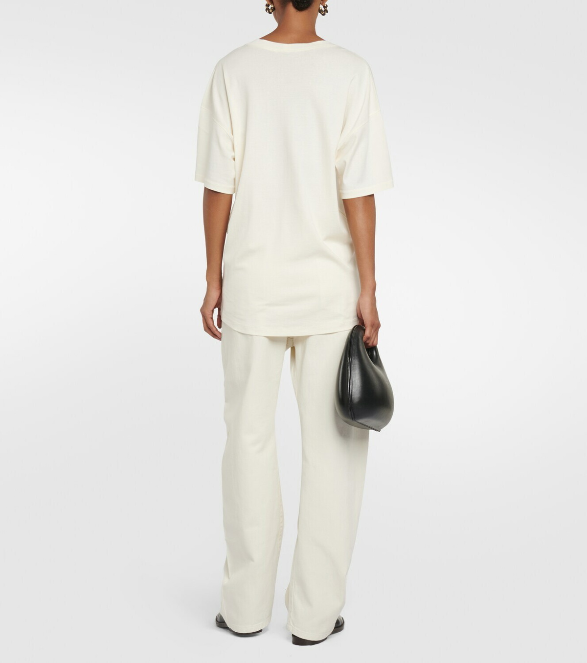 LEMAIRE RIB T-SHIRT リラックスフィット Light Cream Rib T-shirt | LEMAIRE