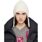 MM6 Maison Margiela Off-White Ribbed Aviator Beanie