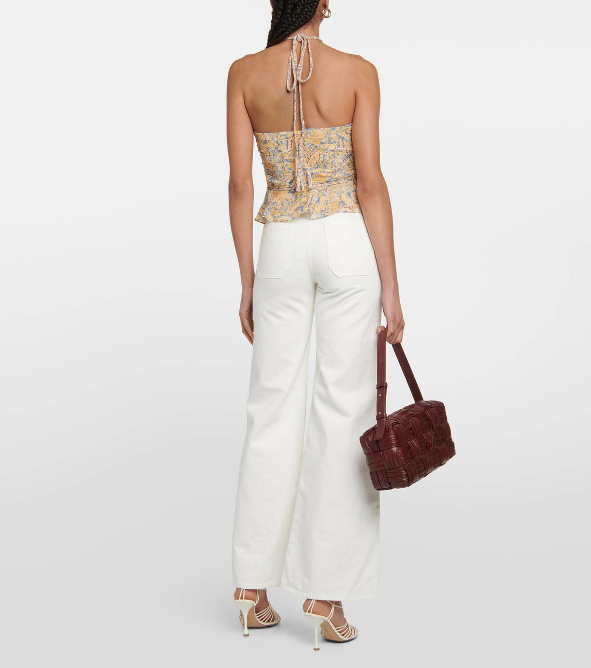 Veronica Beard Tanisha Silk Halter Top in Black