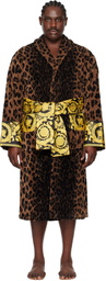 Versace Underwear Brown & Black Wild Barocco Wild Bathrobe
