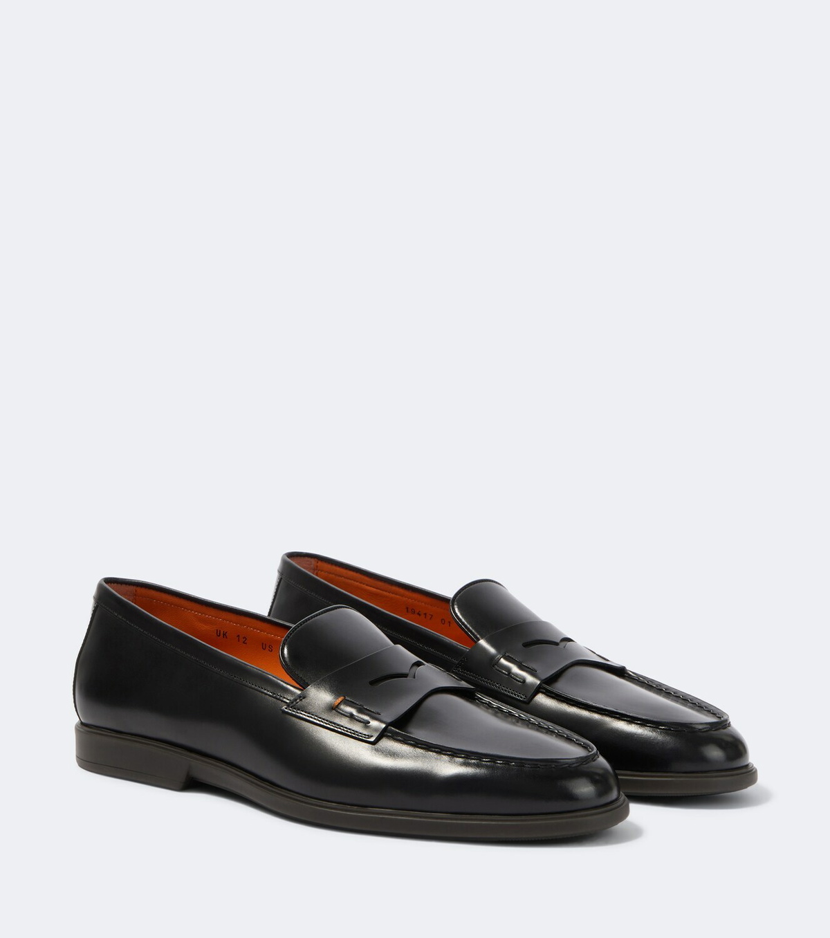 Santoni Milo leather penny loafers