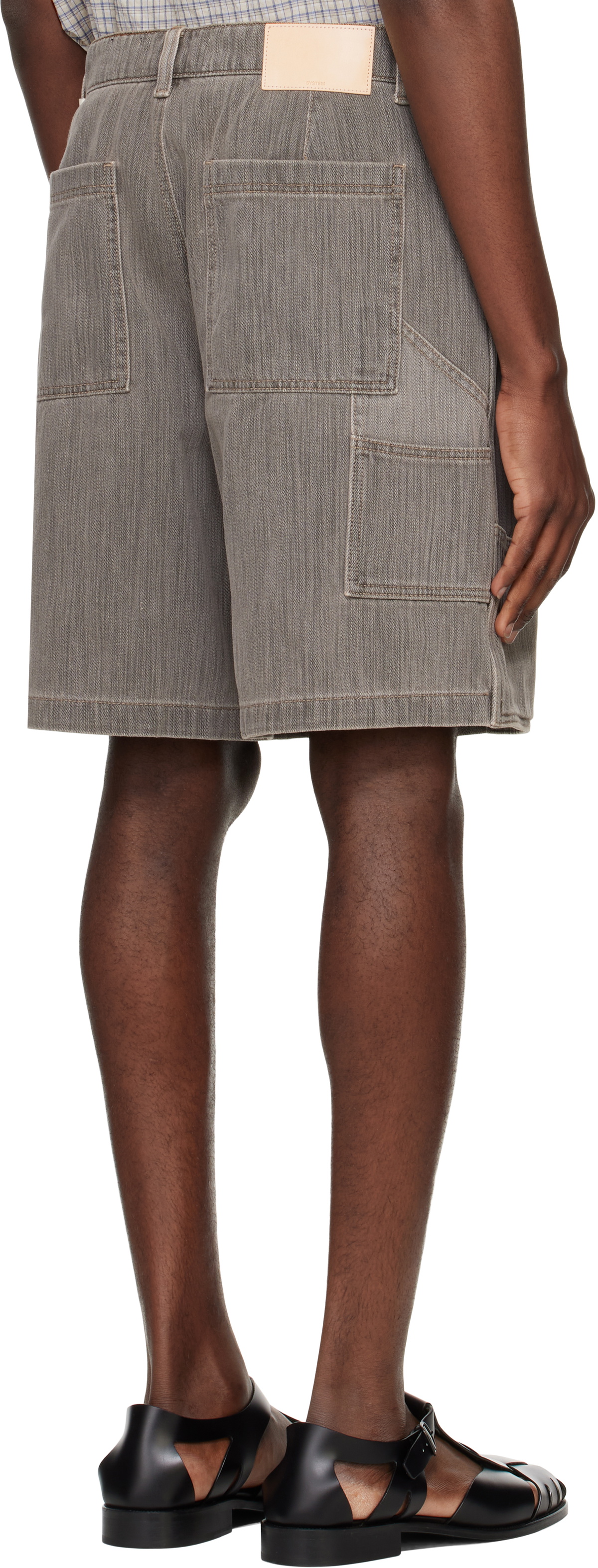 A dark gray color shorts