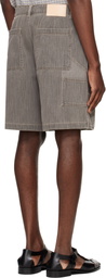 System Gray Colored Denim Shorts