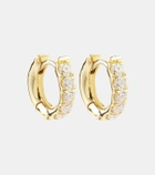 Melissa Kaye Honey Small 18kt gold hoop earrings with diamonds