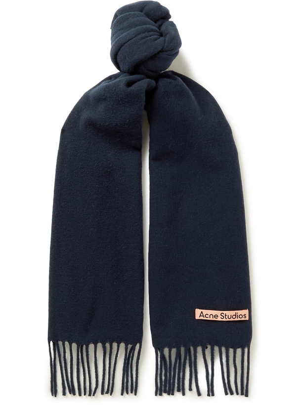 Photo: Acne Studios - Logo-Detailed Fringed Wool Scarf