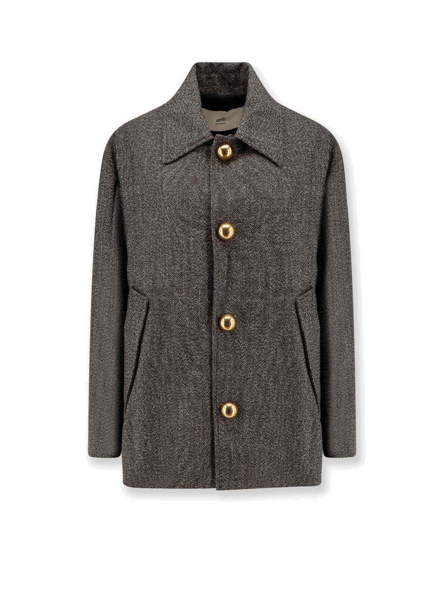 コート AMI PARIS Woman Coat Beige FCO317WV0015 268 Long double breasted coat AMI PARIS FCO317 WV0015268 - Ancote