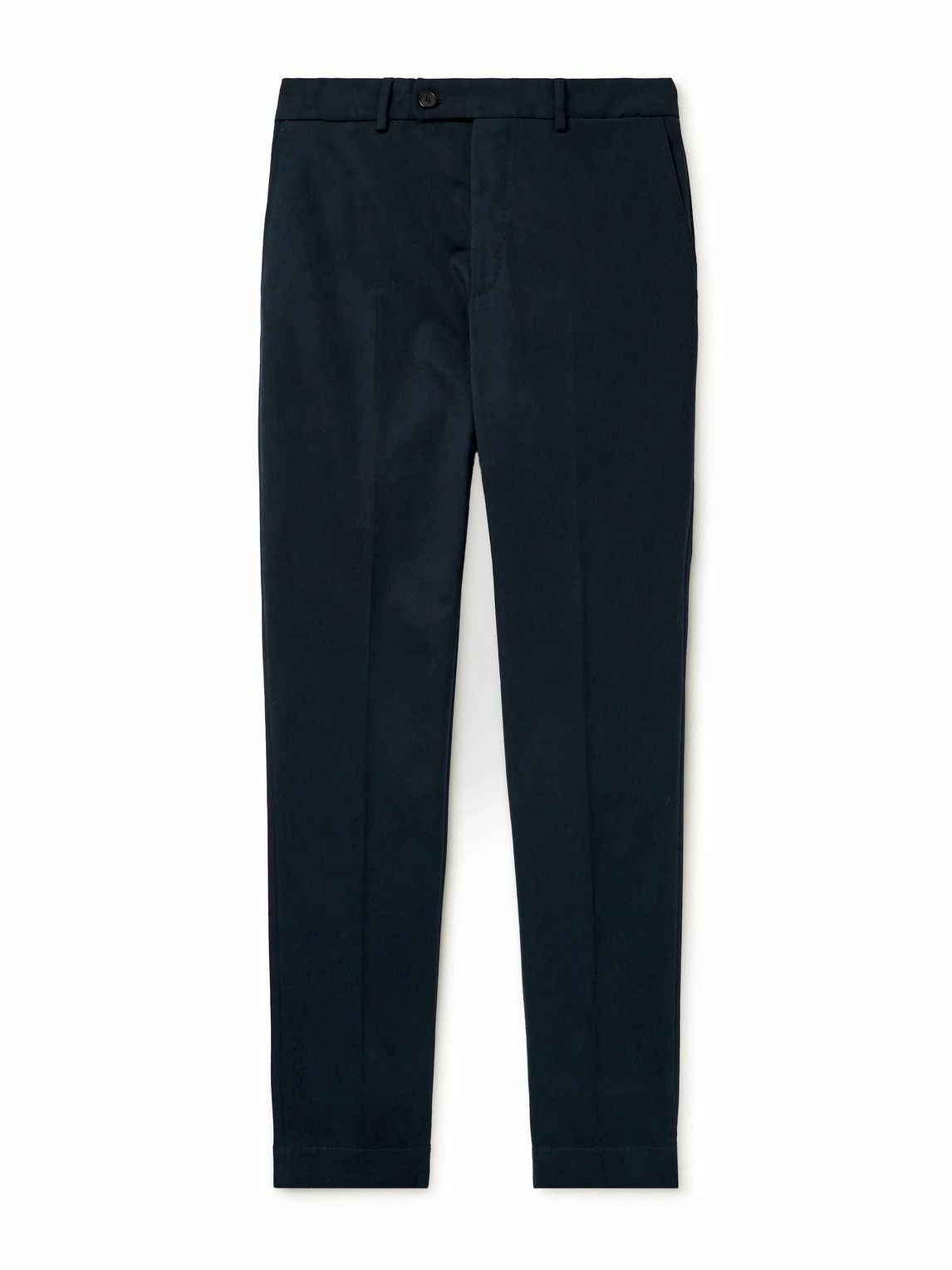 Incotex - Straight-Leg Stretch-Cotton Trousers - Blue