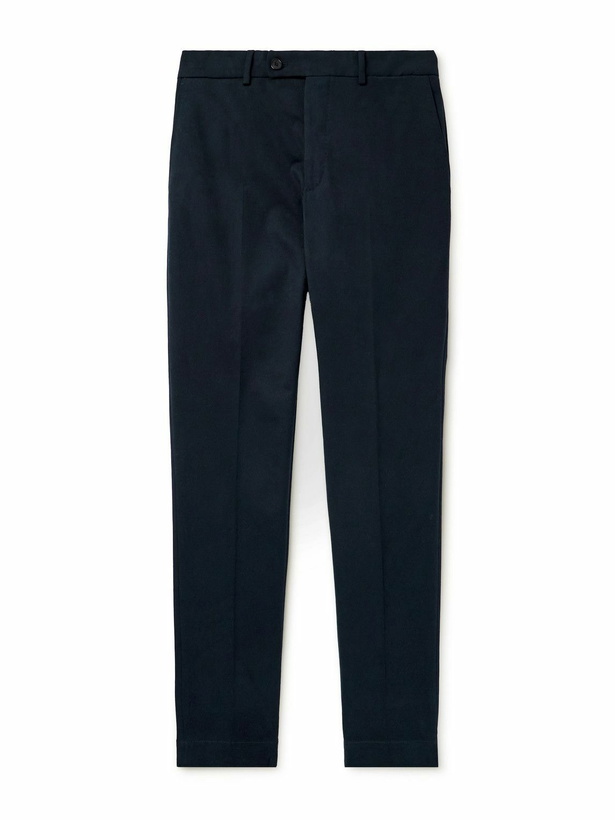 Photo: Incotex - Straight-Leg Stretch-Cotton Trousers - Blue