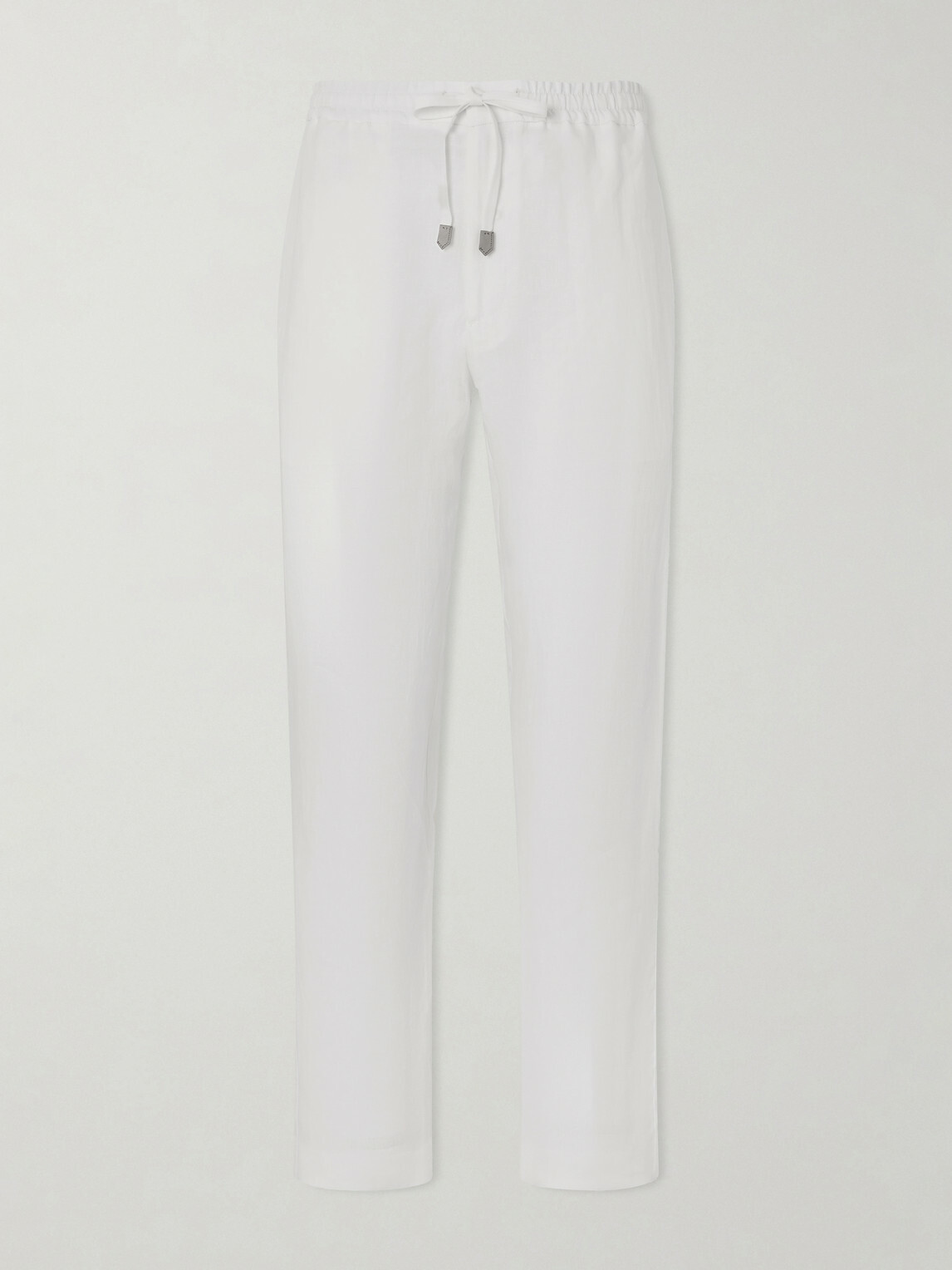 Canali - Straight-Leg Linen Trousers - White